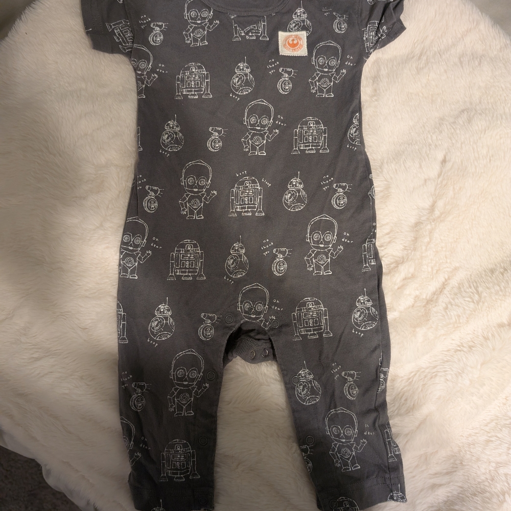 Gray Kids One Piece with Robot Print